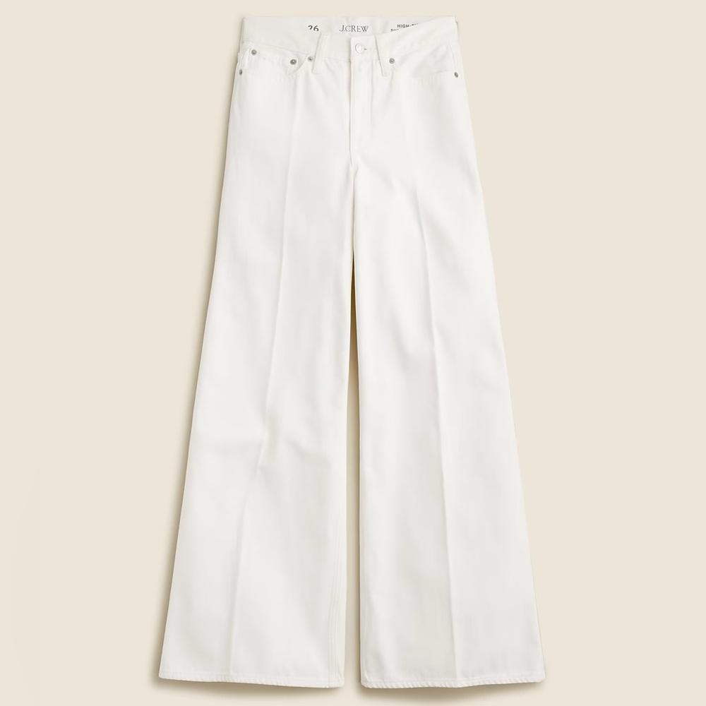 NWT - J.Crew - High-rise superwide-leg jean in white - Size 28